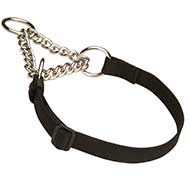 "Synthetic Friend" Nylon Choke Collar with Chain